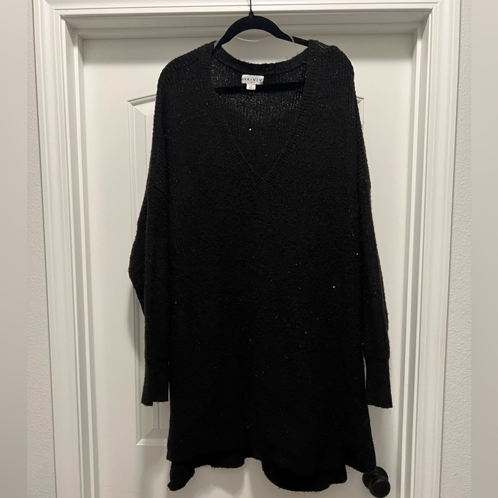 Ava & Viv Black Sparkled Sweater